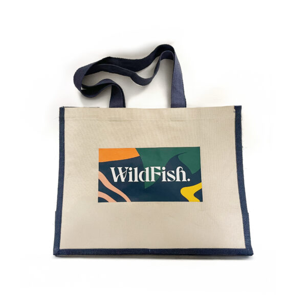 WildFish Jute and Canvas Shopper Bag
